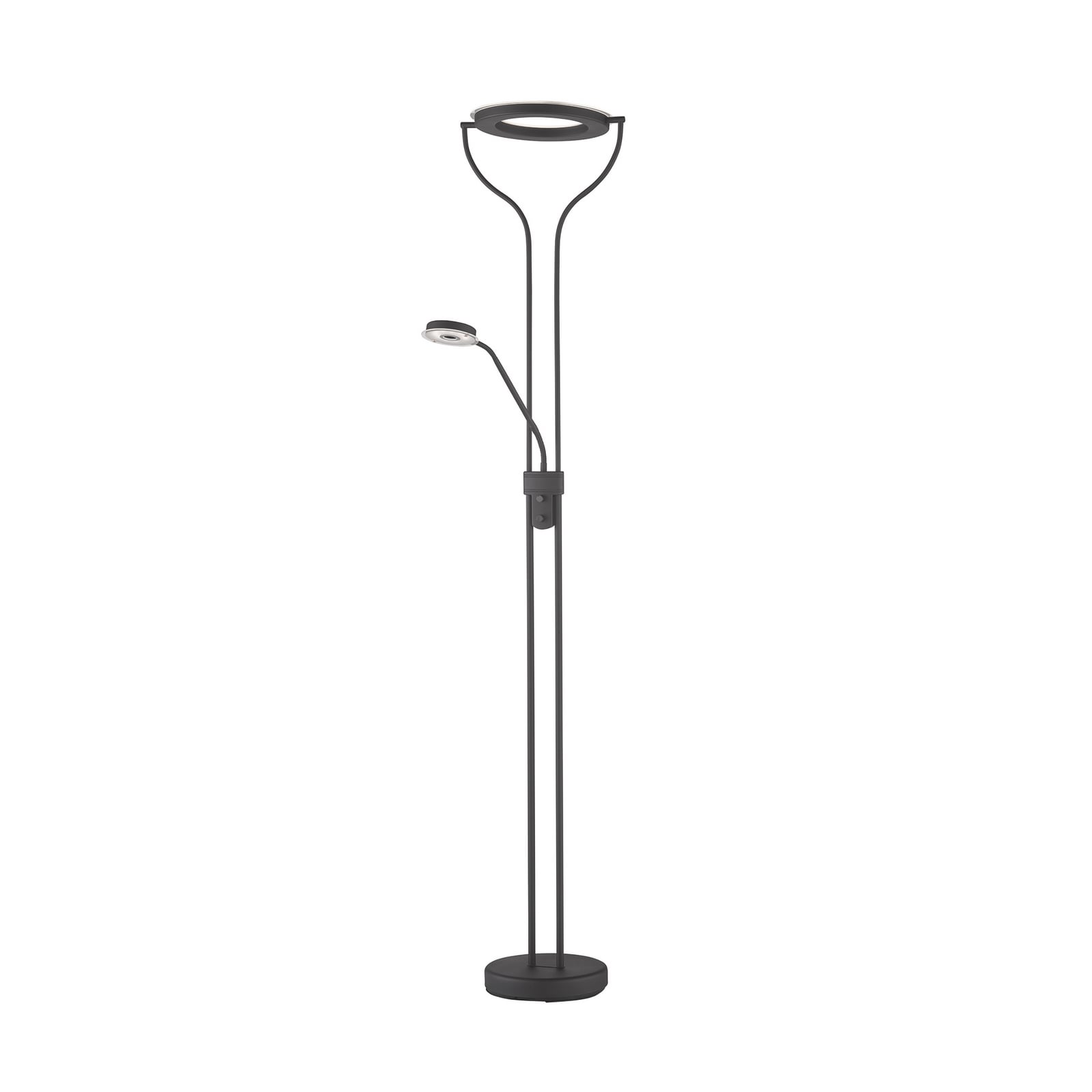 Detaljbilde av LED gulvlampe Davos med leselampe dimbar CCT svart 180 cm