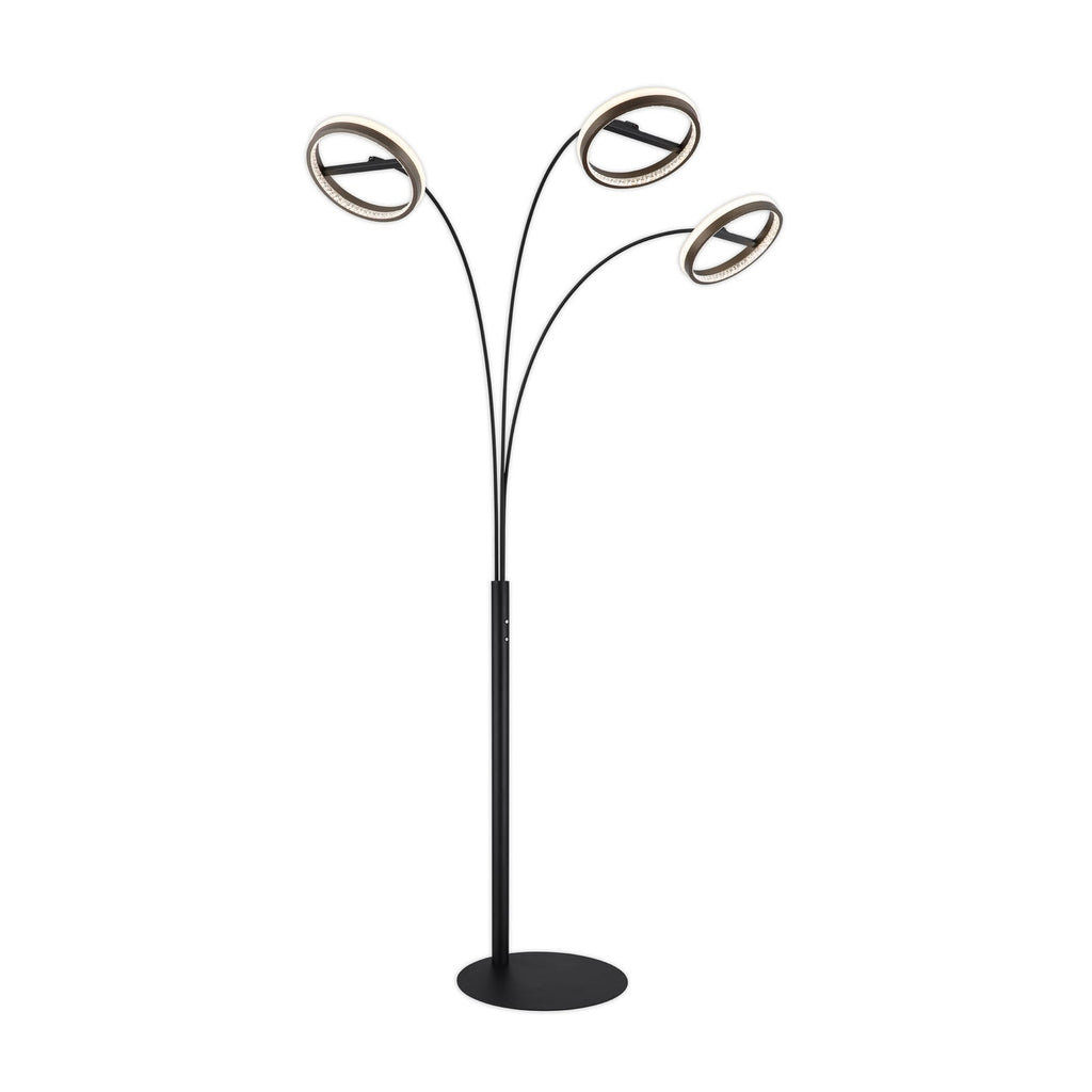 LED gulvlampe Della 3-lys svart/mørkegrå 190 cm bakside