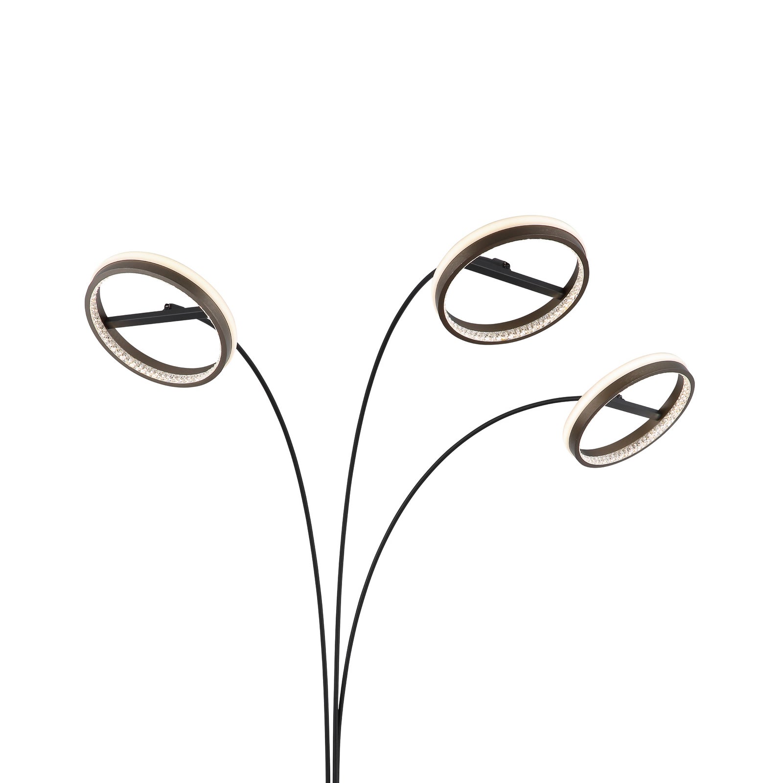 LED gulvlampe Della 3-lys svart/mørkegrå 190 cm detalj av lampeskjerm
