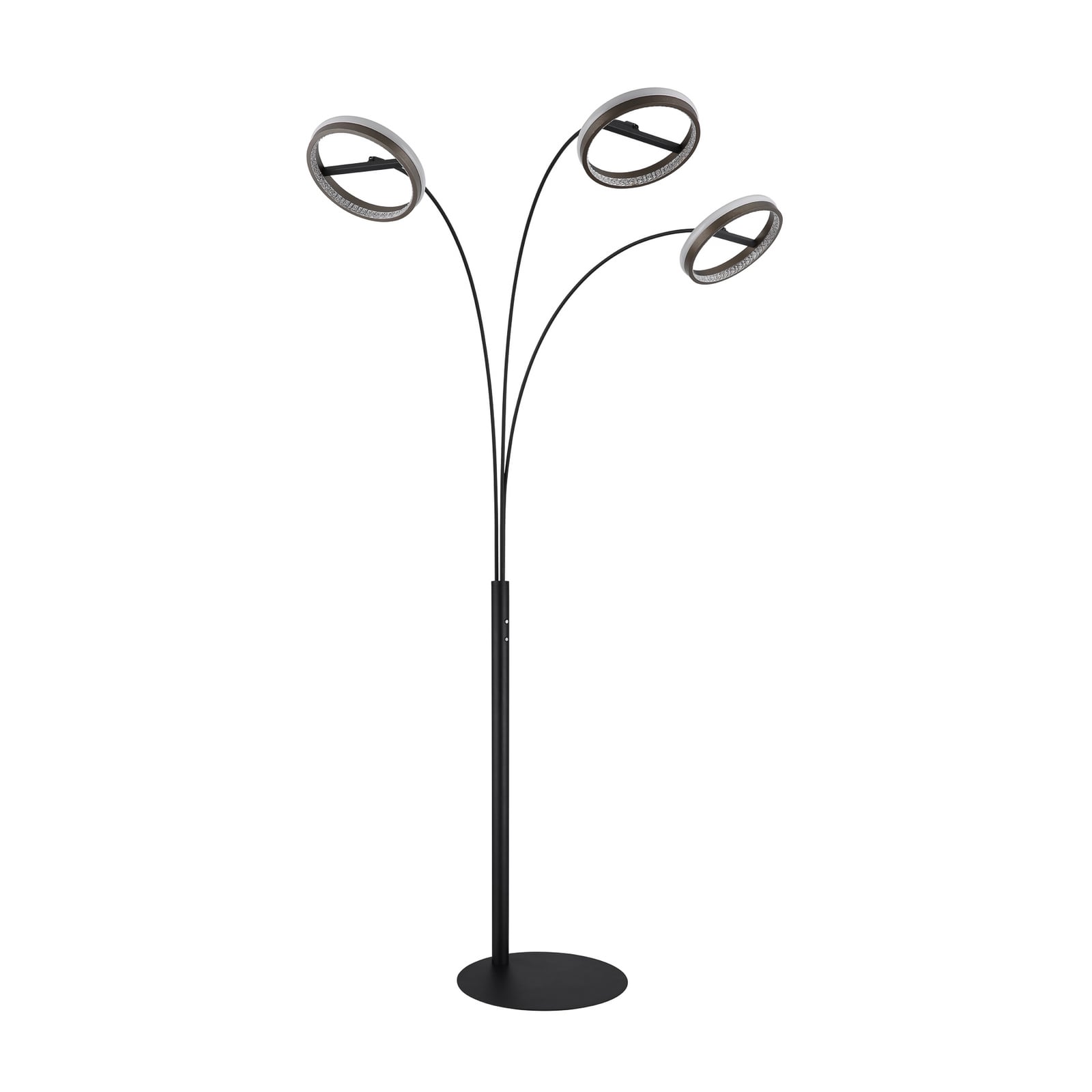 LED gulvlampe Della 3-lys svart/mørkegrå 190 cm nærbilde av touchdimmer