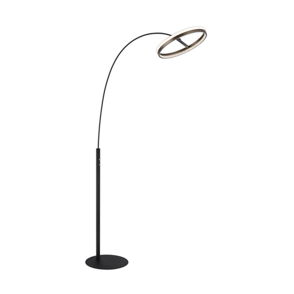LED gulvlampe Della svart mørkegrå metall bakside