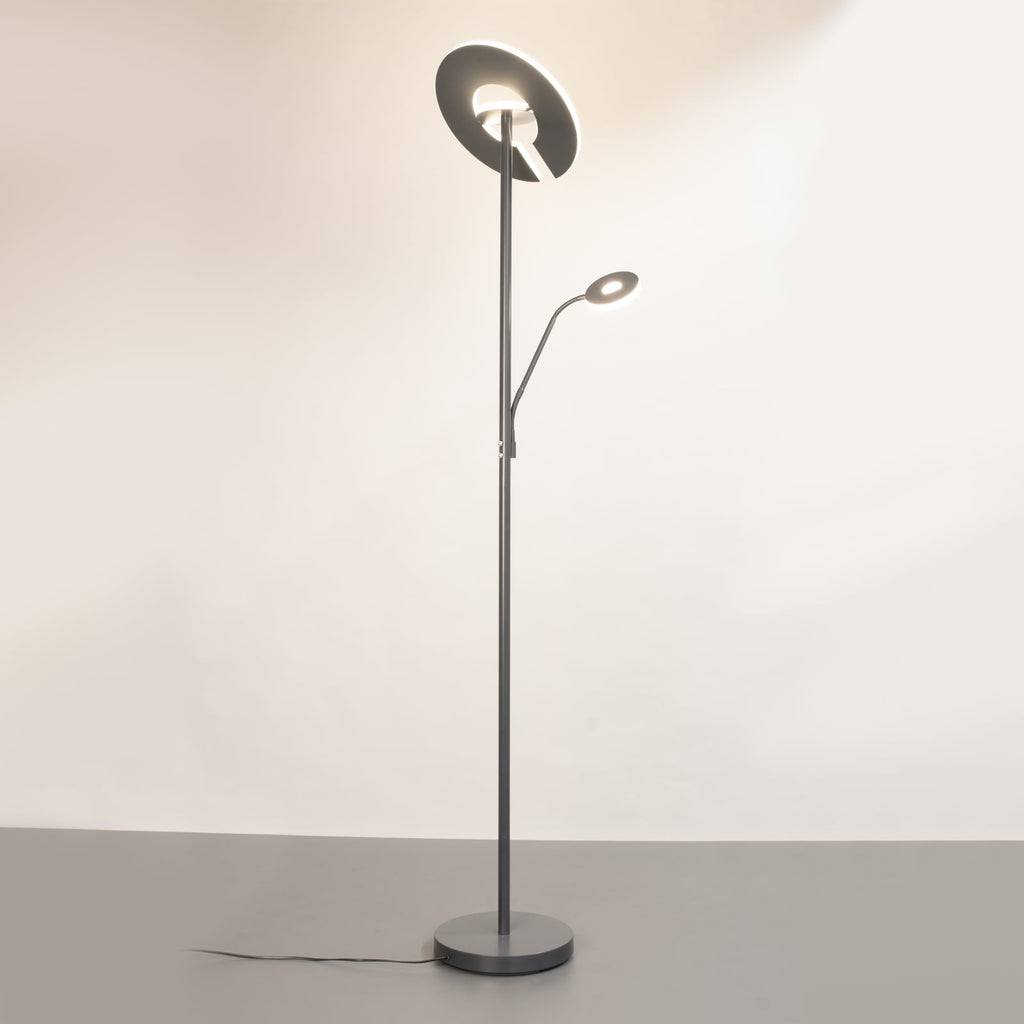 LED gulvlampe Dent 2-lys dimbar CCT metall og glass bakside