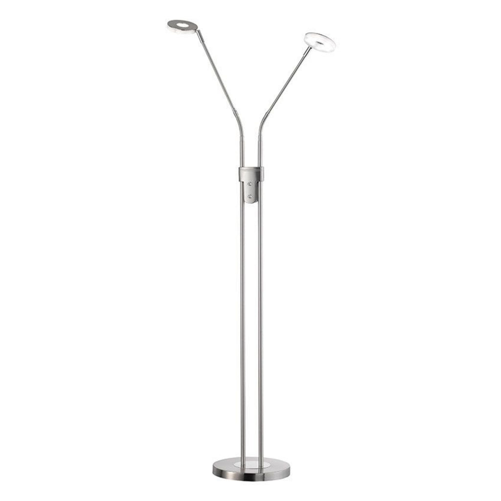 Detalj av LED gulvlampe Dent 2-lys matt nikkel CCT dimbar lampehode