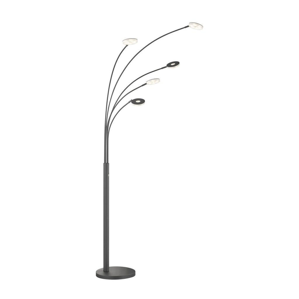 LED gulvlampe Dent 5-lys svart CCT dimbar 225 cm bakside