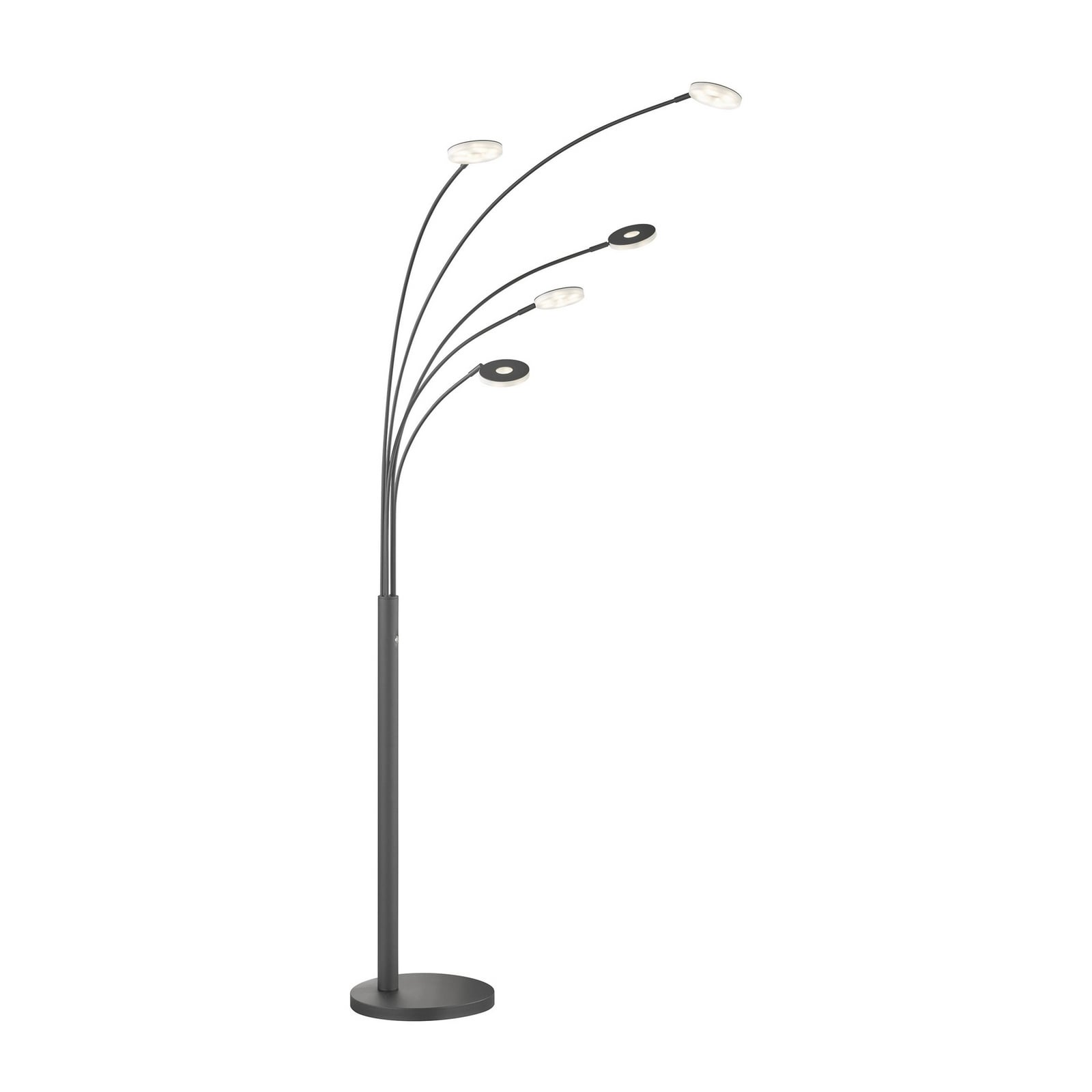LED gulvlampe Dent 5-lys svart CCT dimbar 225 cm bakside