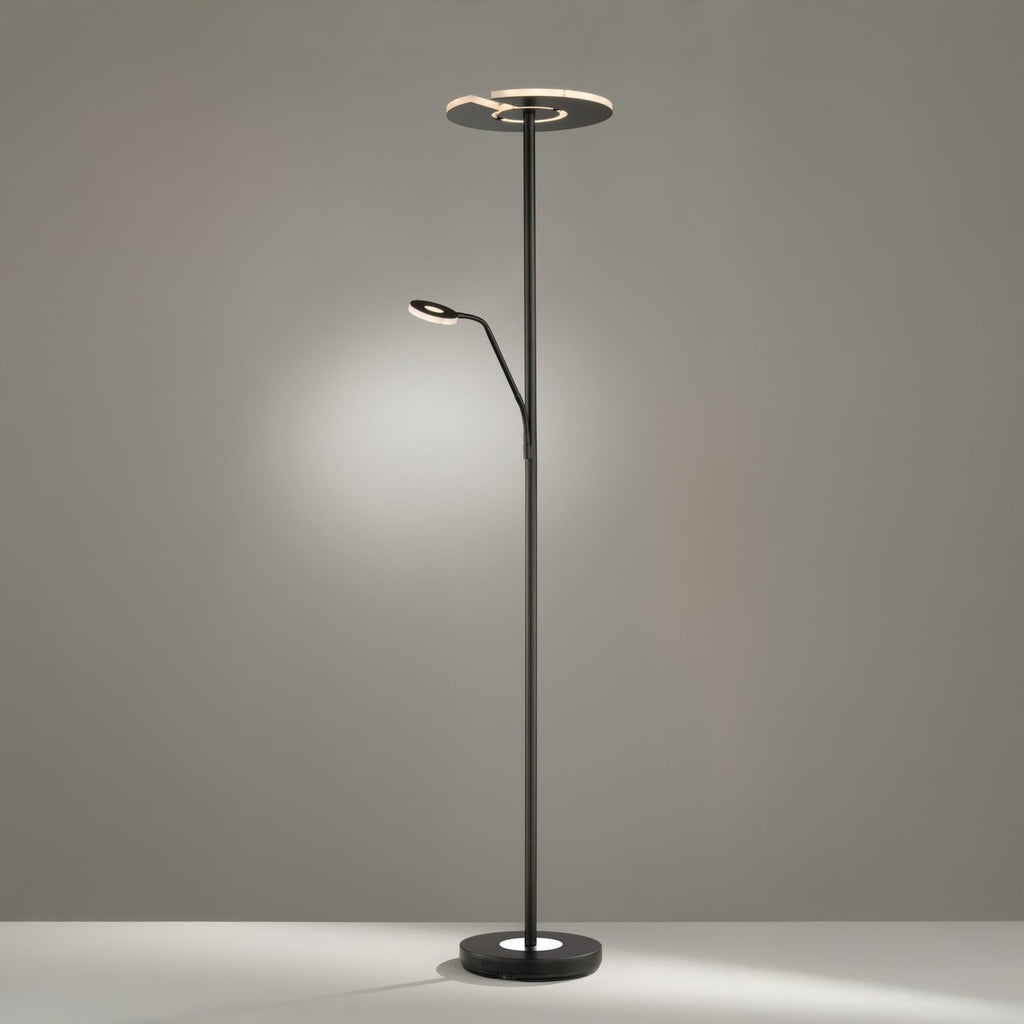 LED gulvlampe Dent med lesearm CCT dimbar svart bakside