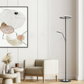 LED gulvlampe Dent med lesearm CCT dimbar svart forfra