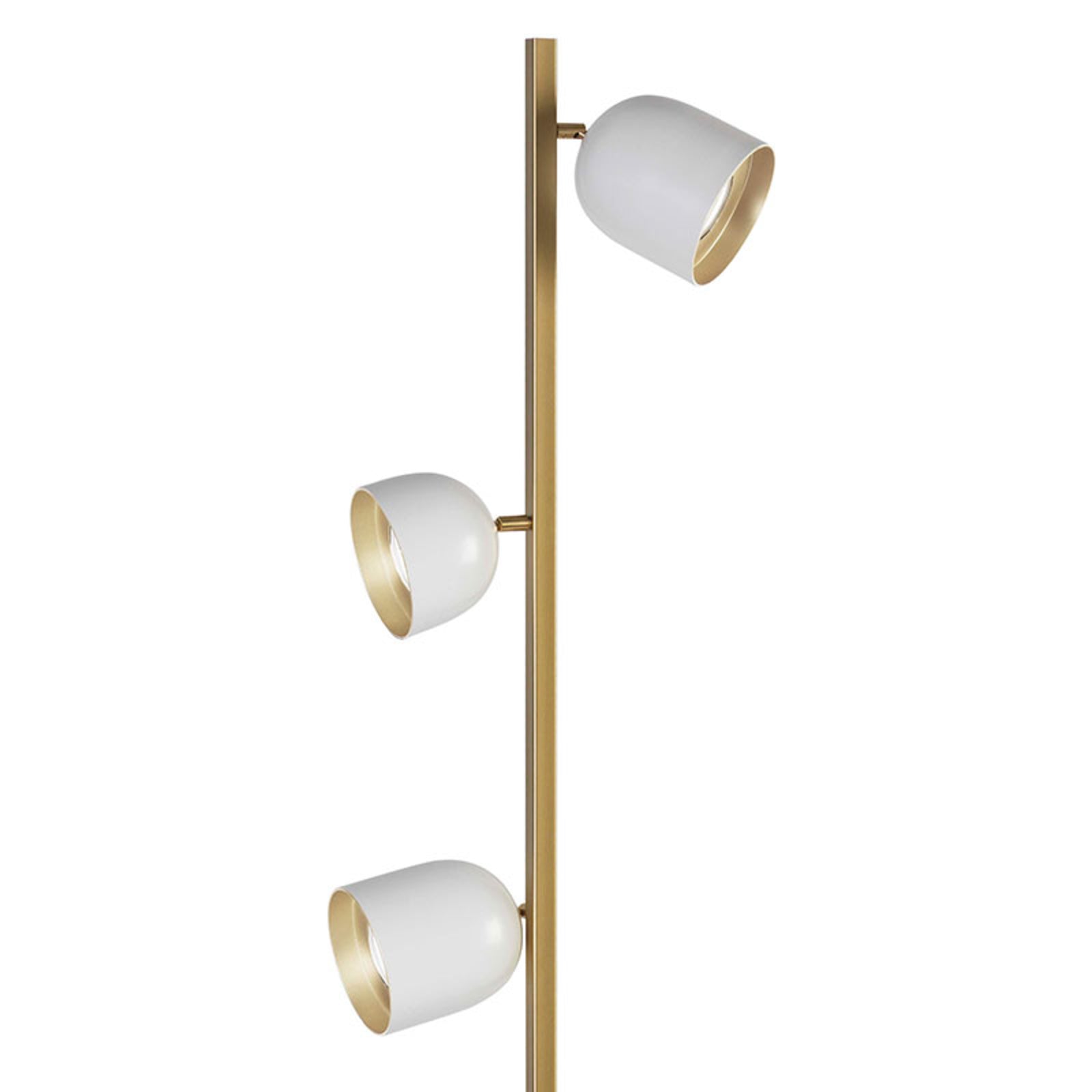 LED gulvlampe Dome 3-lys hvit/gull 180 cm 24W fra Marchetti bakside