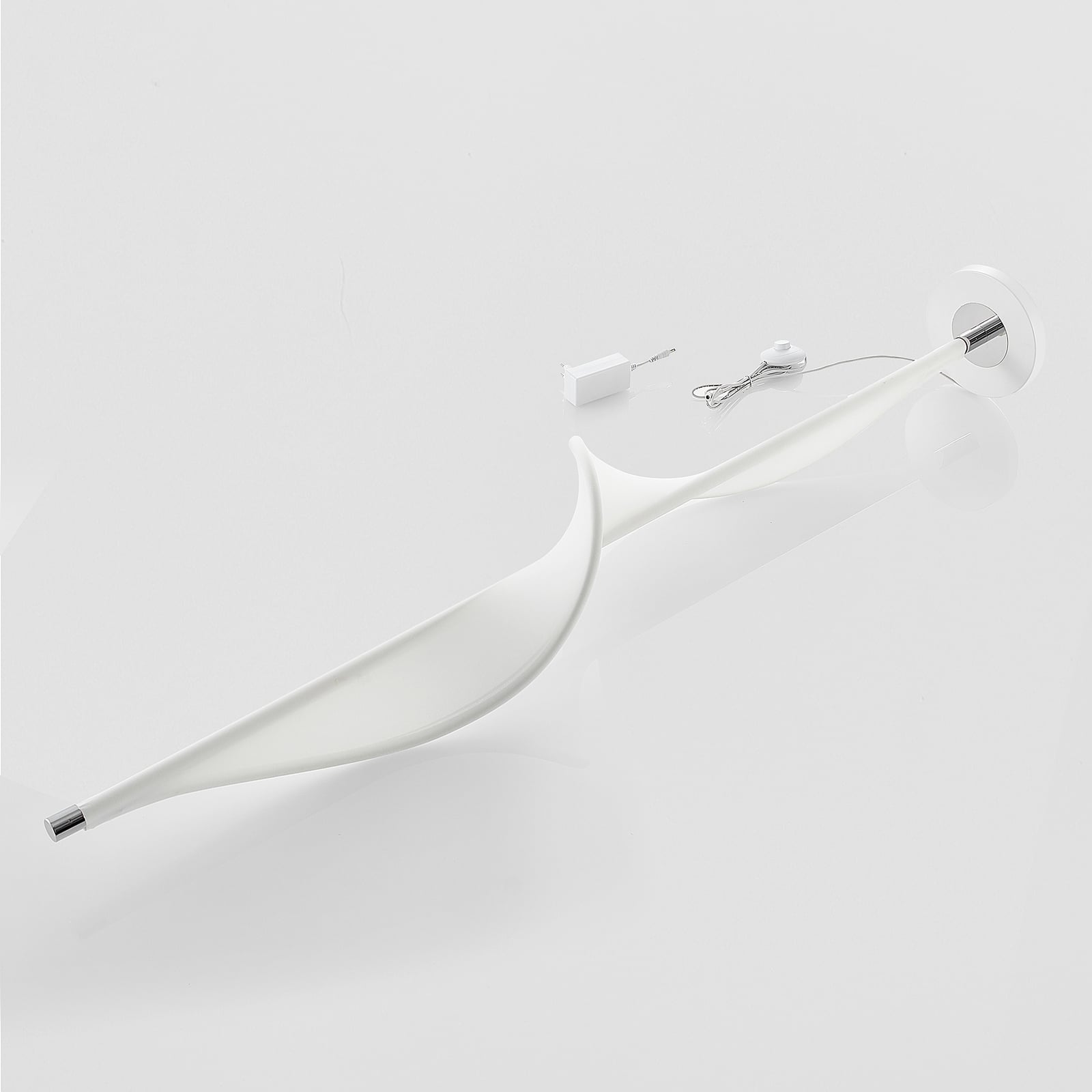 LED gulvlampe Edano tekstil dimbar hvit detalj av base