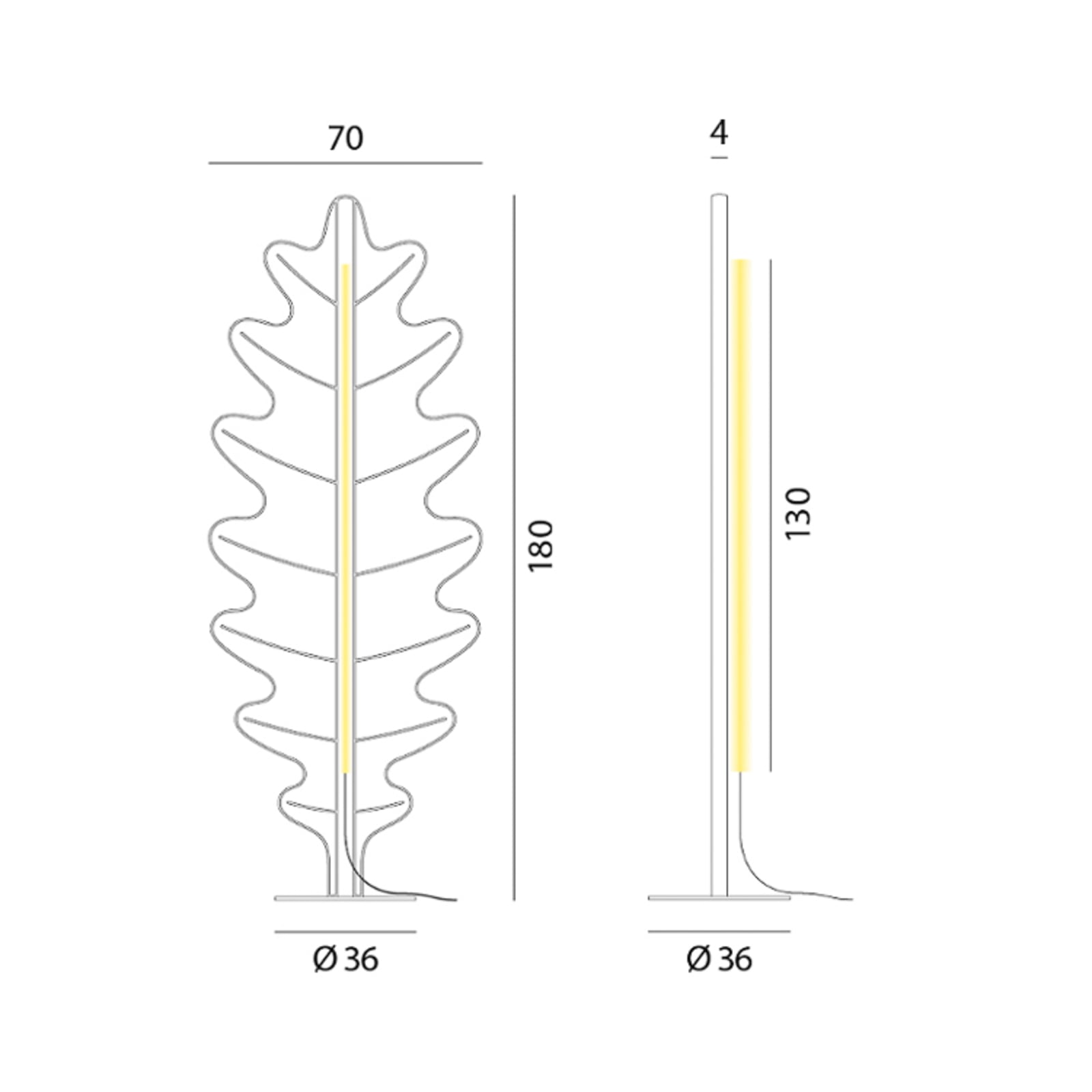 LED gulvlampe Eden Oak dimbar grå tekstil med stålramme