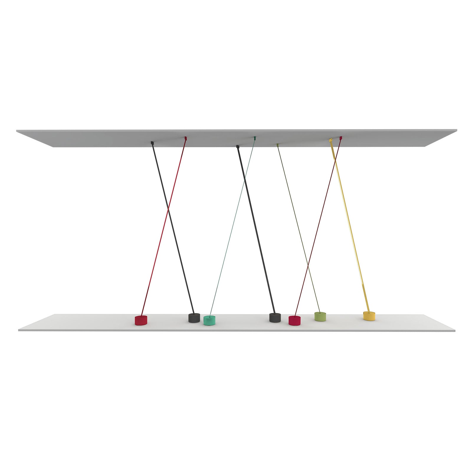 Detalj av LED gulvlampe Elastica tekstilbånd dimbar rød 320 cm