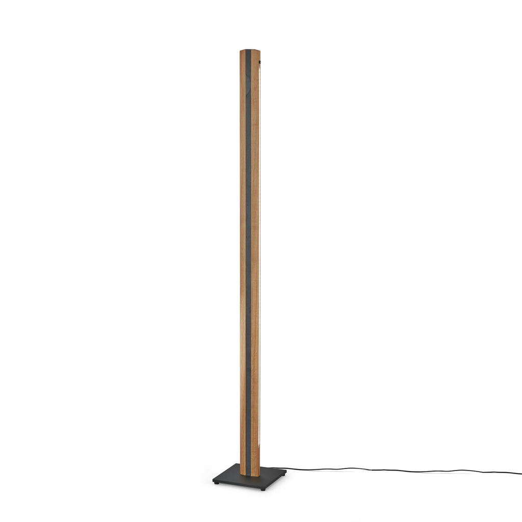 LED gulvlampe Elis dimbar eik/svart 148 cm detalj av dimmer
