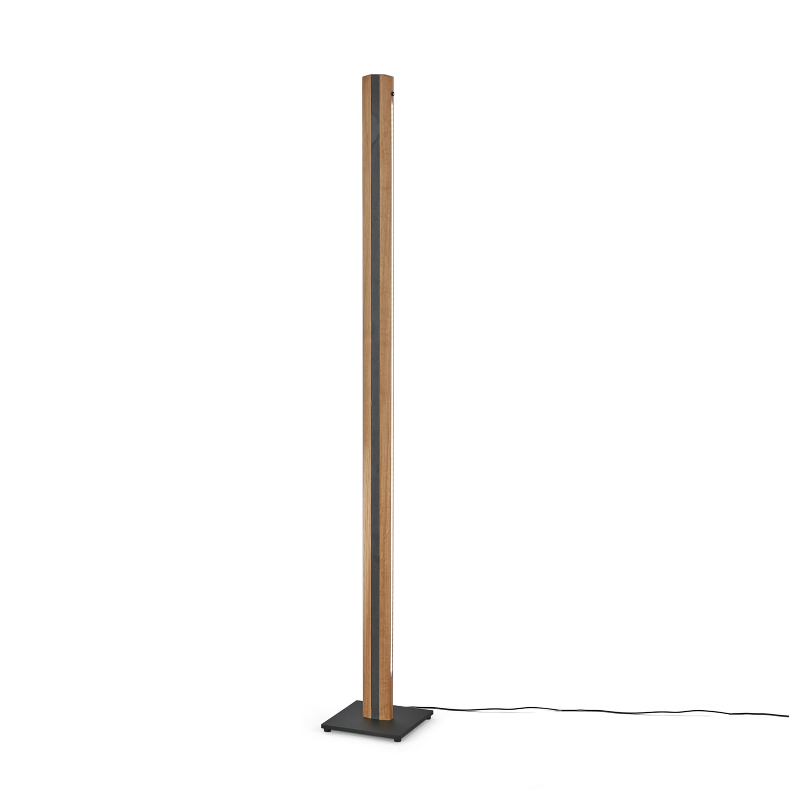 LED gulvlampe Elis dimbar eik/svart 148 cm detalj av dimmer