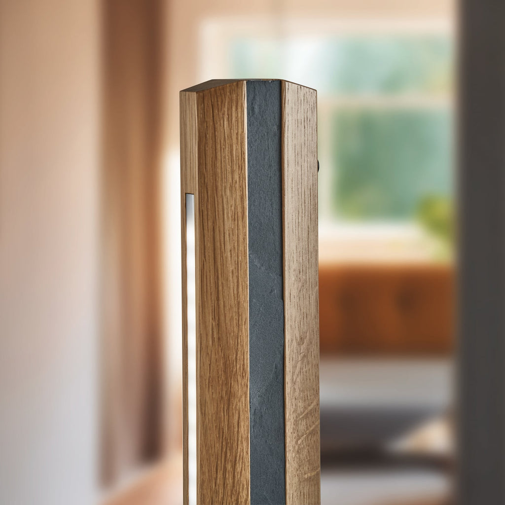 LED gulvlampe Elis dimbar eik/svart 148 cm oversikt