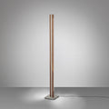 LED gulvlampe Elis dimbar valnøtt/nikkel forfra