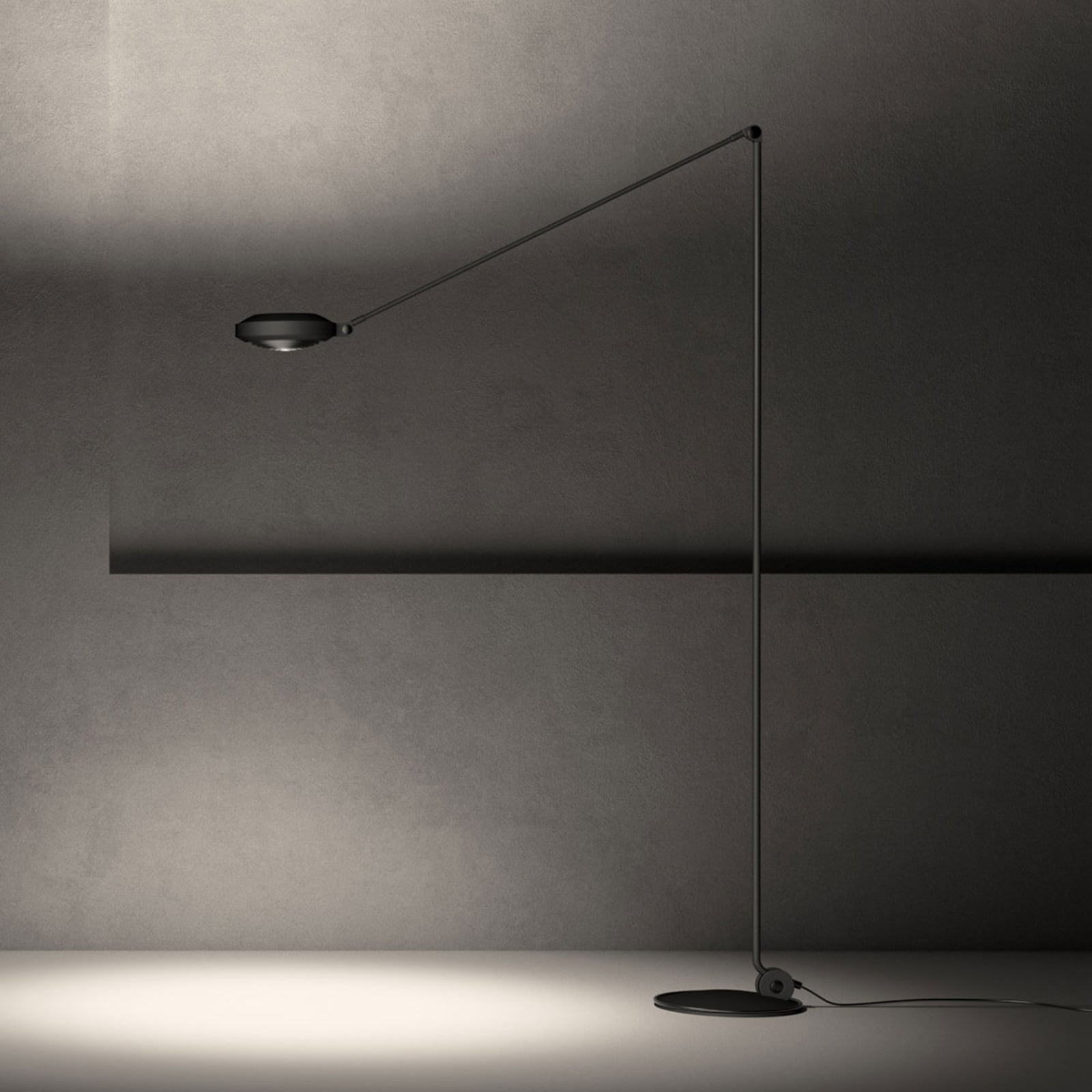 LED gulvlampe Elle justerbar 200 cm dimbar svart 45W forfra