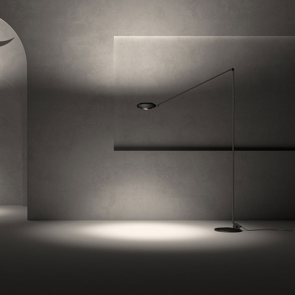 LED gulvlampe Elle justerbar 200 cm dimbar svart 45W detalj nærbilde