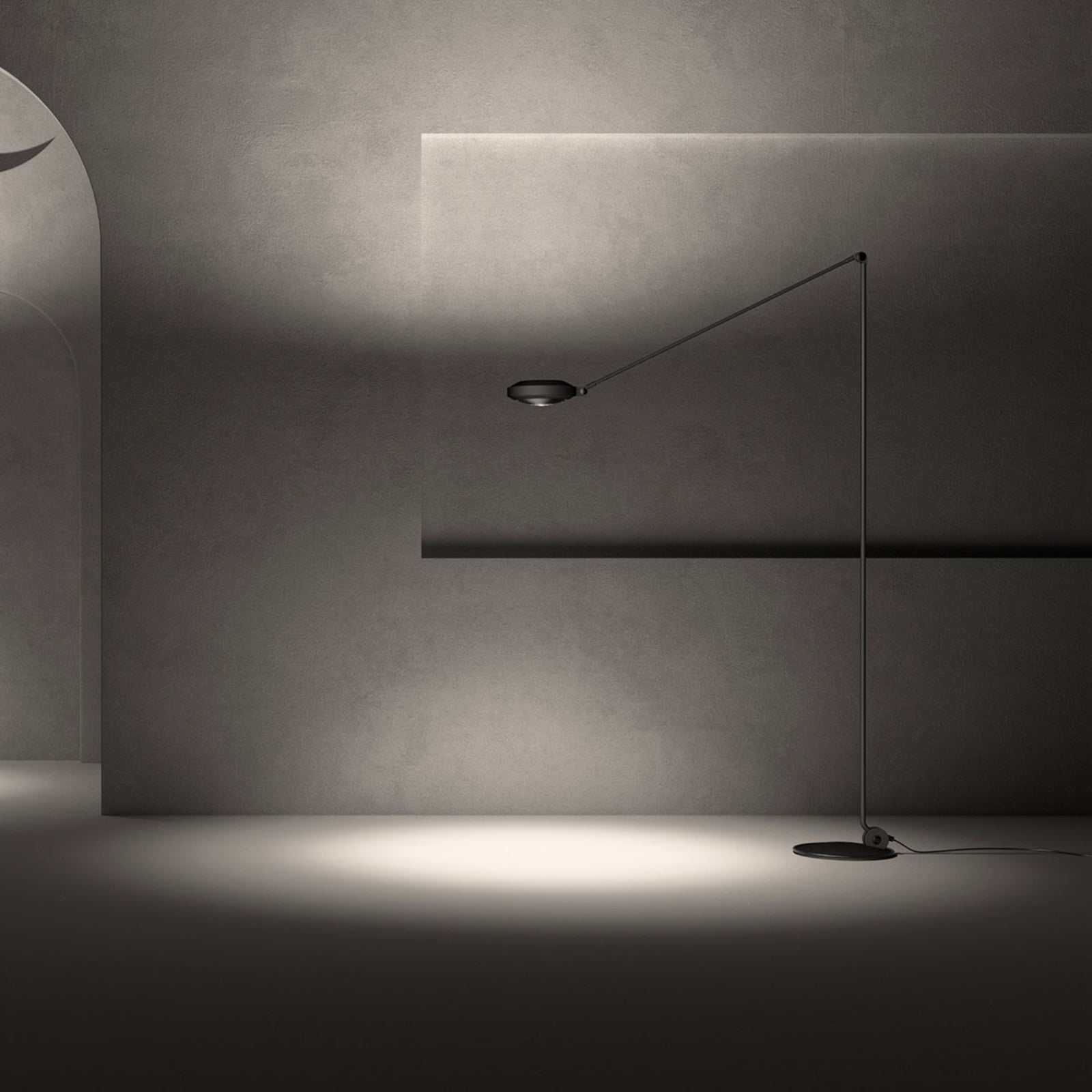 LED gulvlampe Elle justerbar 200 cm dimbar svart 45W detalj nærbilde