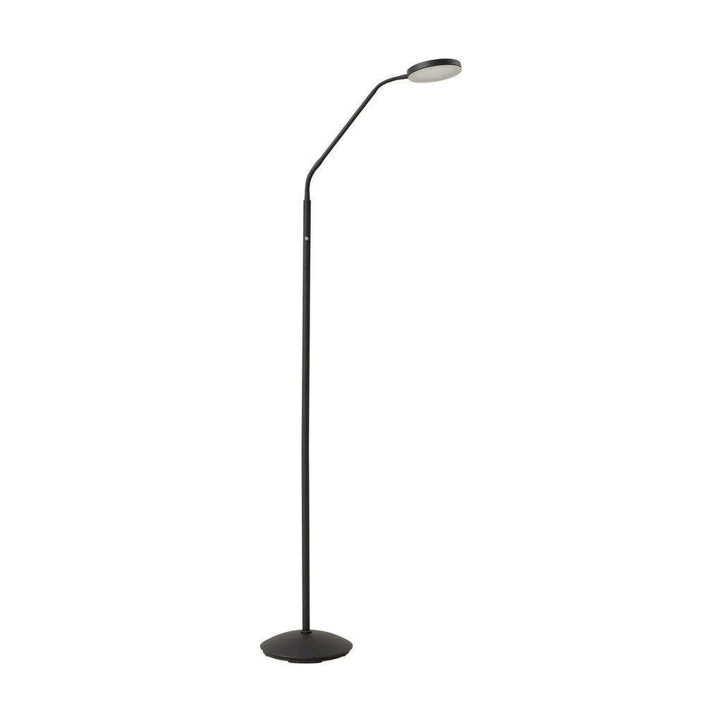 LED gulvlampe Elvyn oppladbar høydejusterbar svart detalj av dimmer