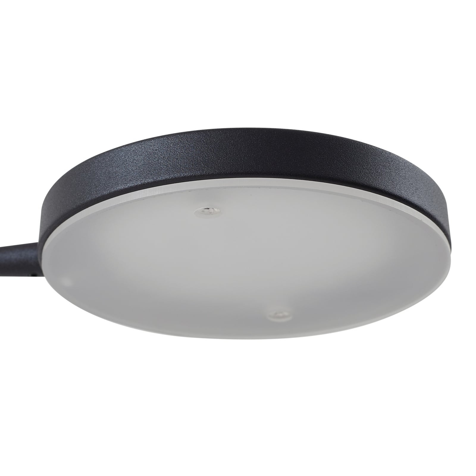 LED gulvlampe Elvyn oppladbar høydejusterbar svart metallstamme