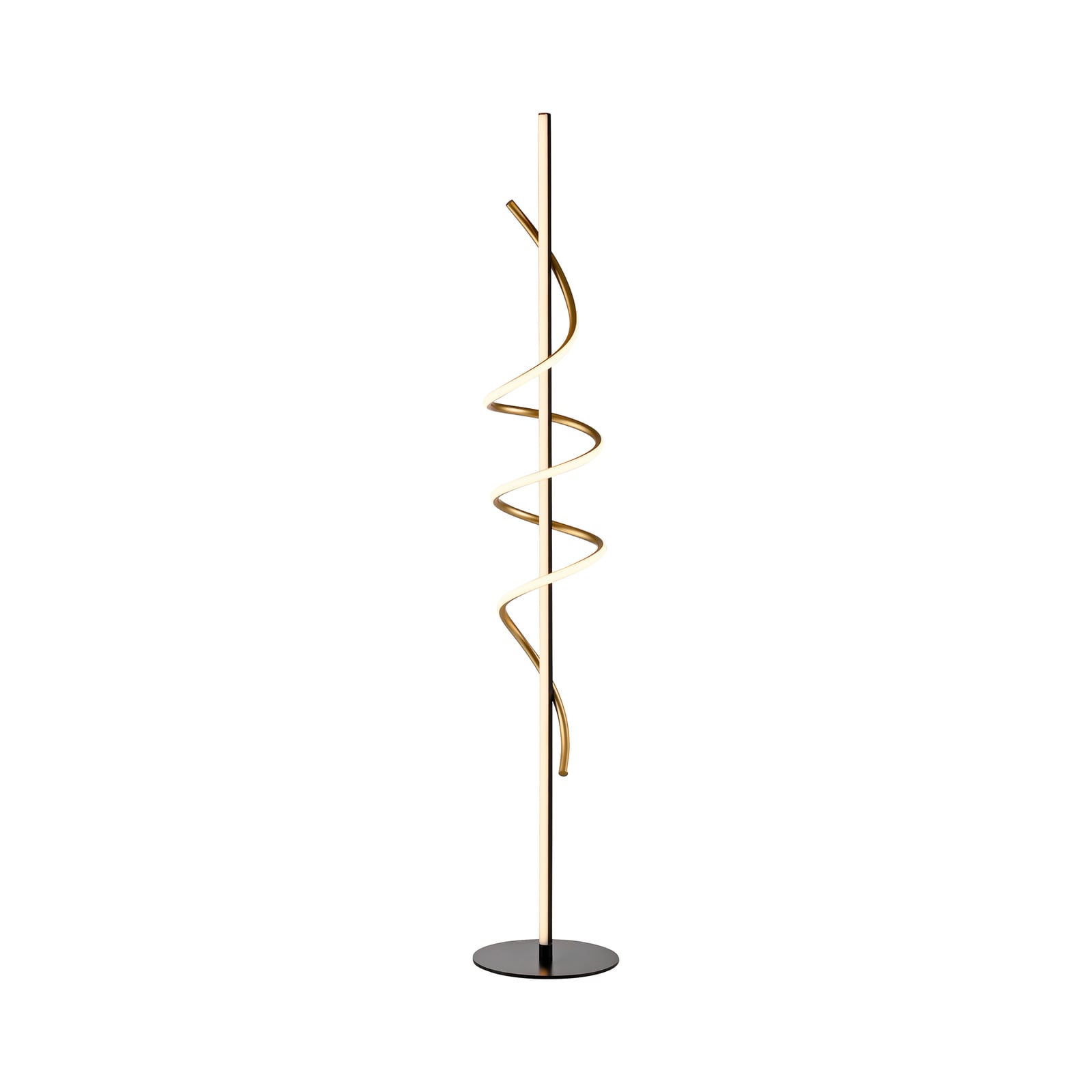 Nærbilde av den dimbare LED-lyskilden i LED gulvlampe Emanda dimbar svart-messing 144 cm
