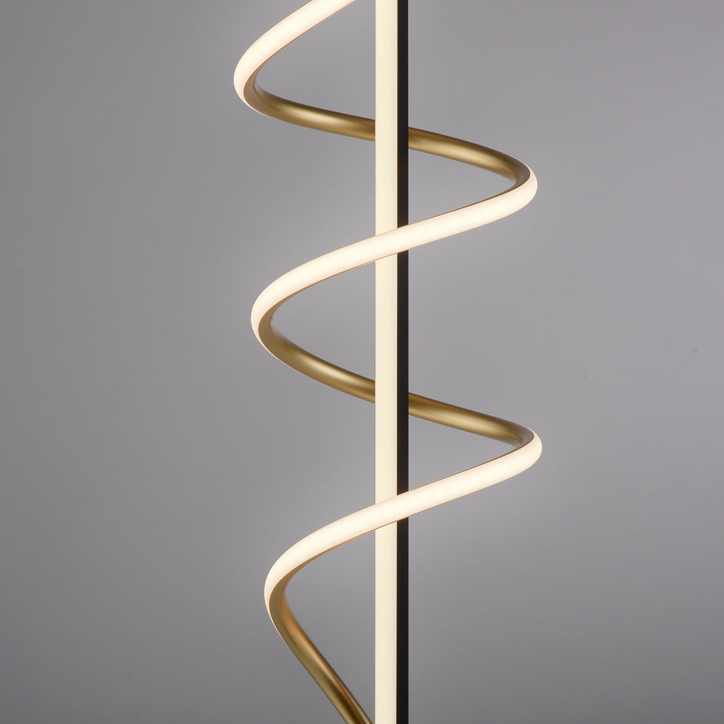 LED gulvlampe Emanda dimbar svart-messing 144 cm med synlig bryter