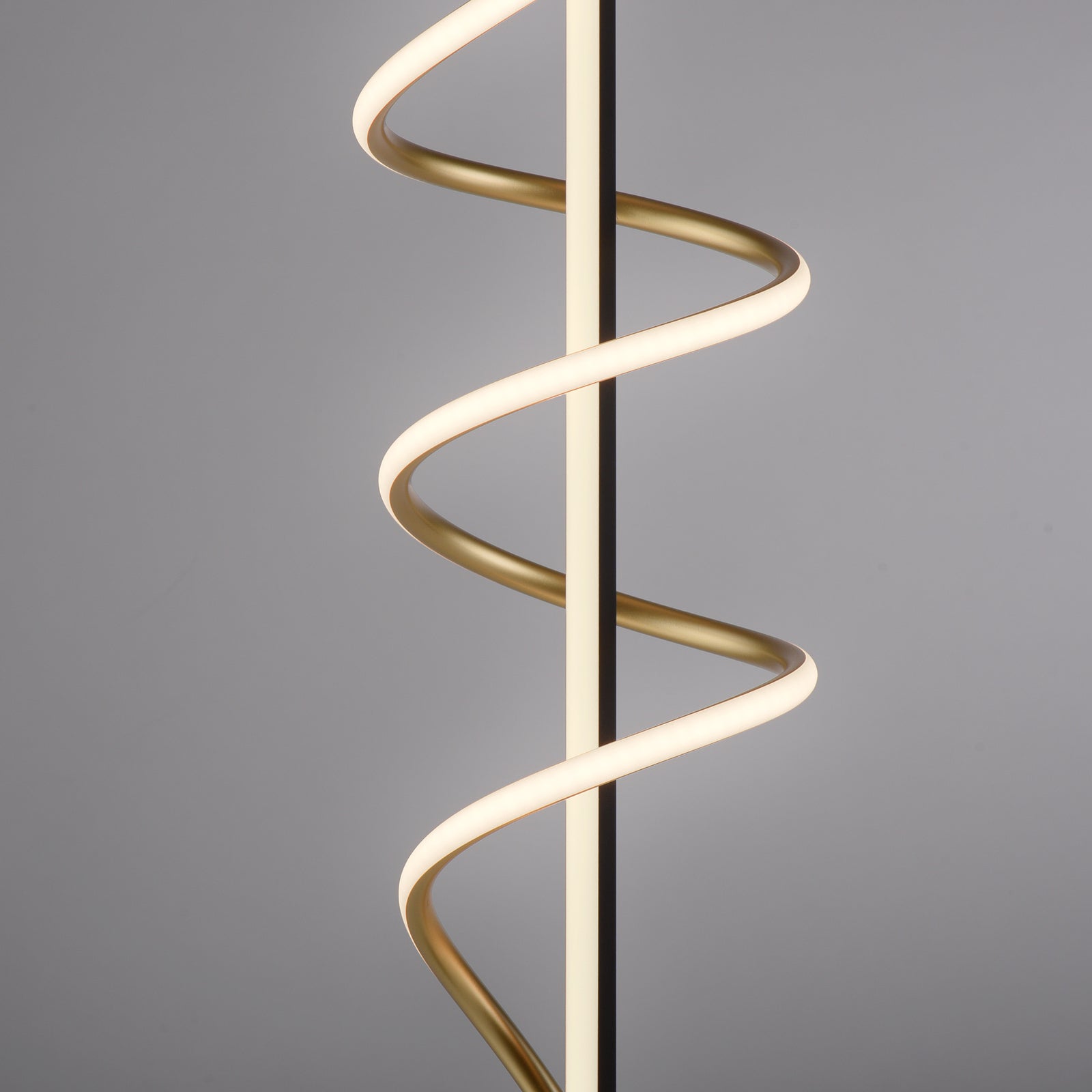 LED gulvlampe Emanda dimbar svart-messing 144 cm med synlig bryter