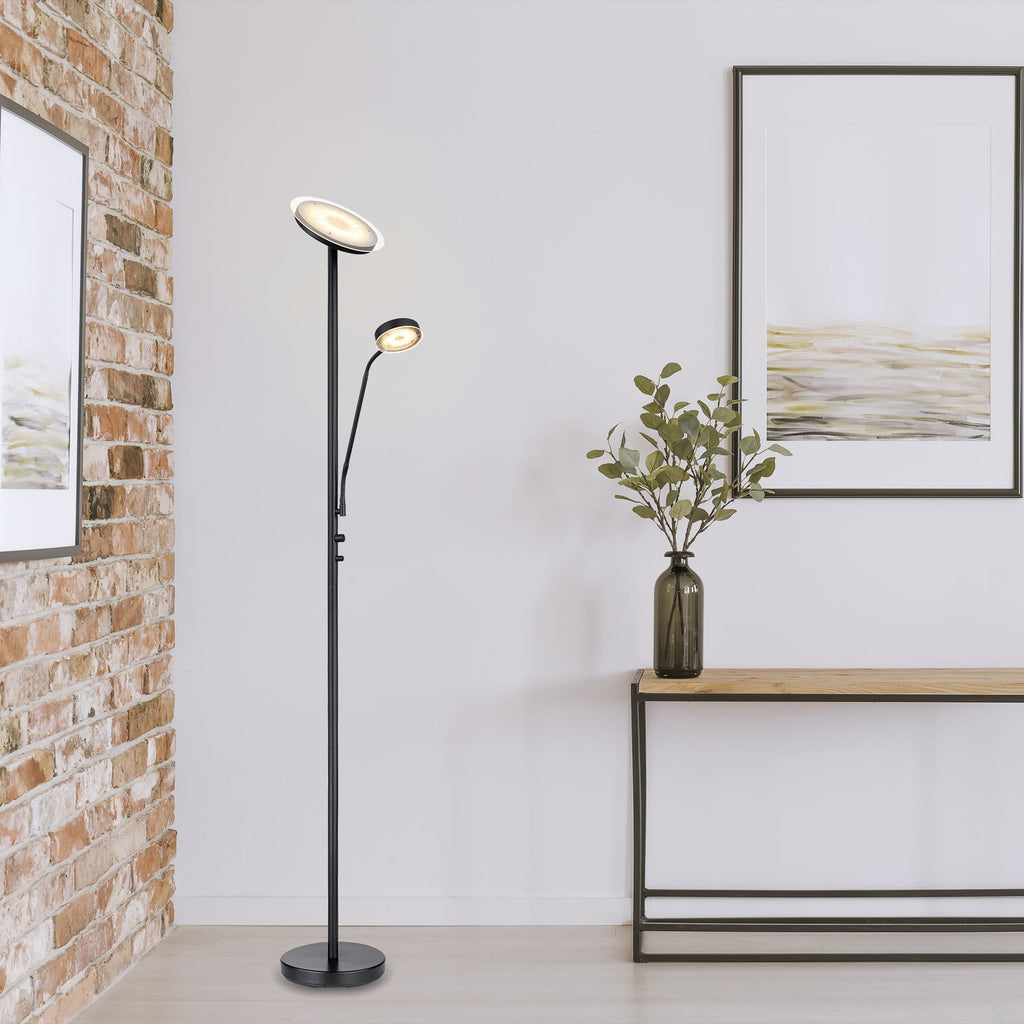 LED gulvlampe Ernst med fleksarm svart bakside