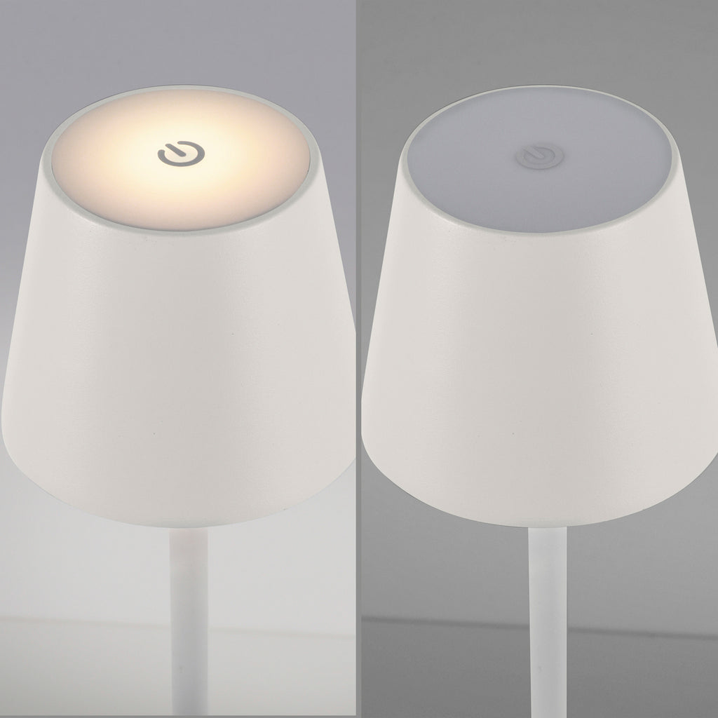 LED gulvlampe Euria oppladbar dimbar hvit IP54 justerbar høyde