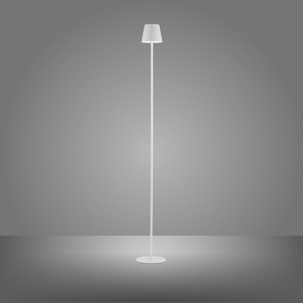 LED gulvlampe Euria oppladbar dimbar hvit IP54 nærbilde av touchdimmer