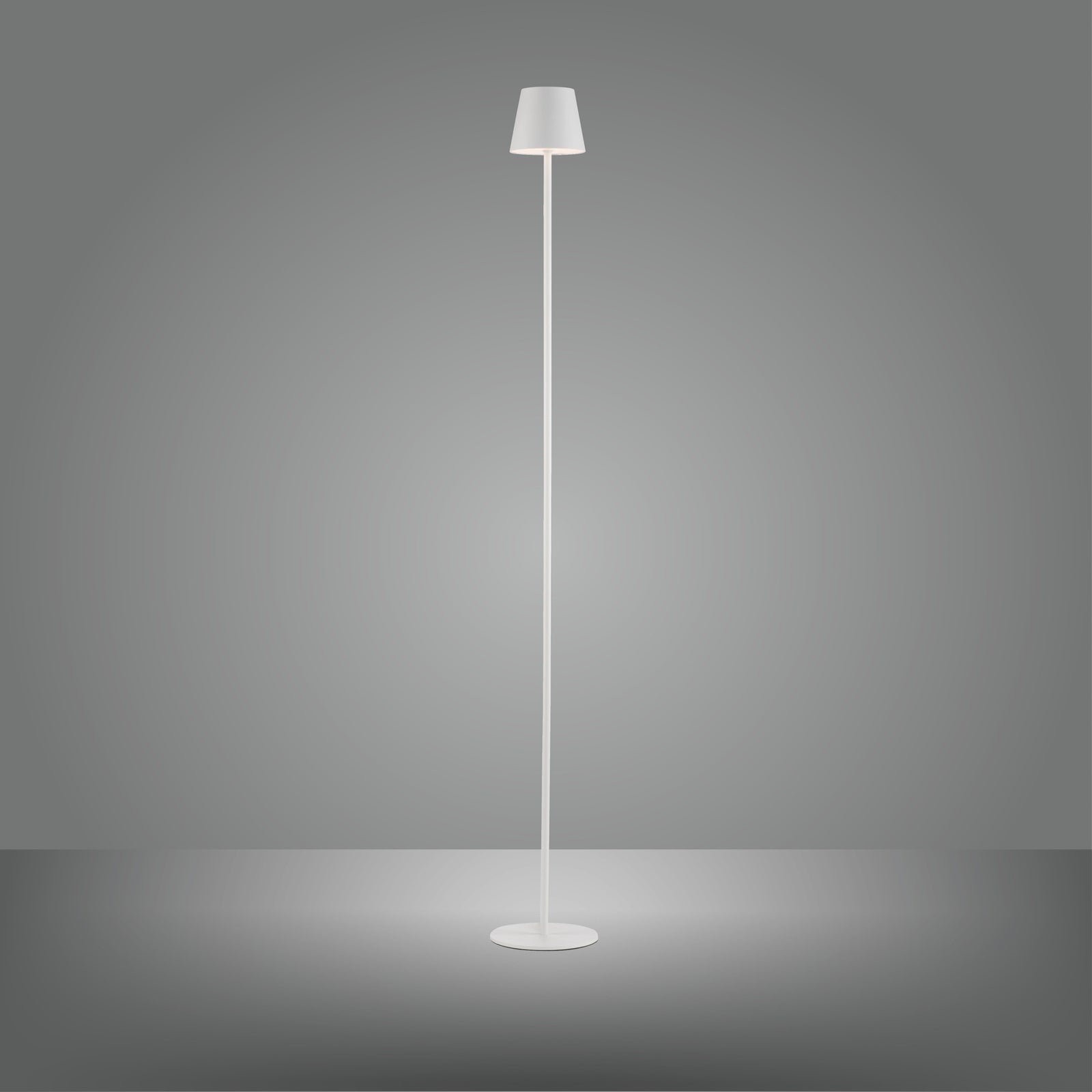 LED gulvlampe Euria oppladbar dimbar hvit IP54 nærbilde av touchdimmer
