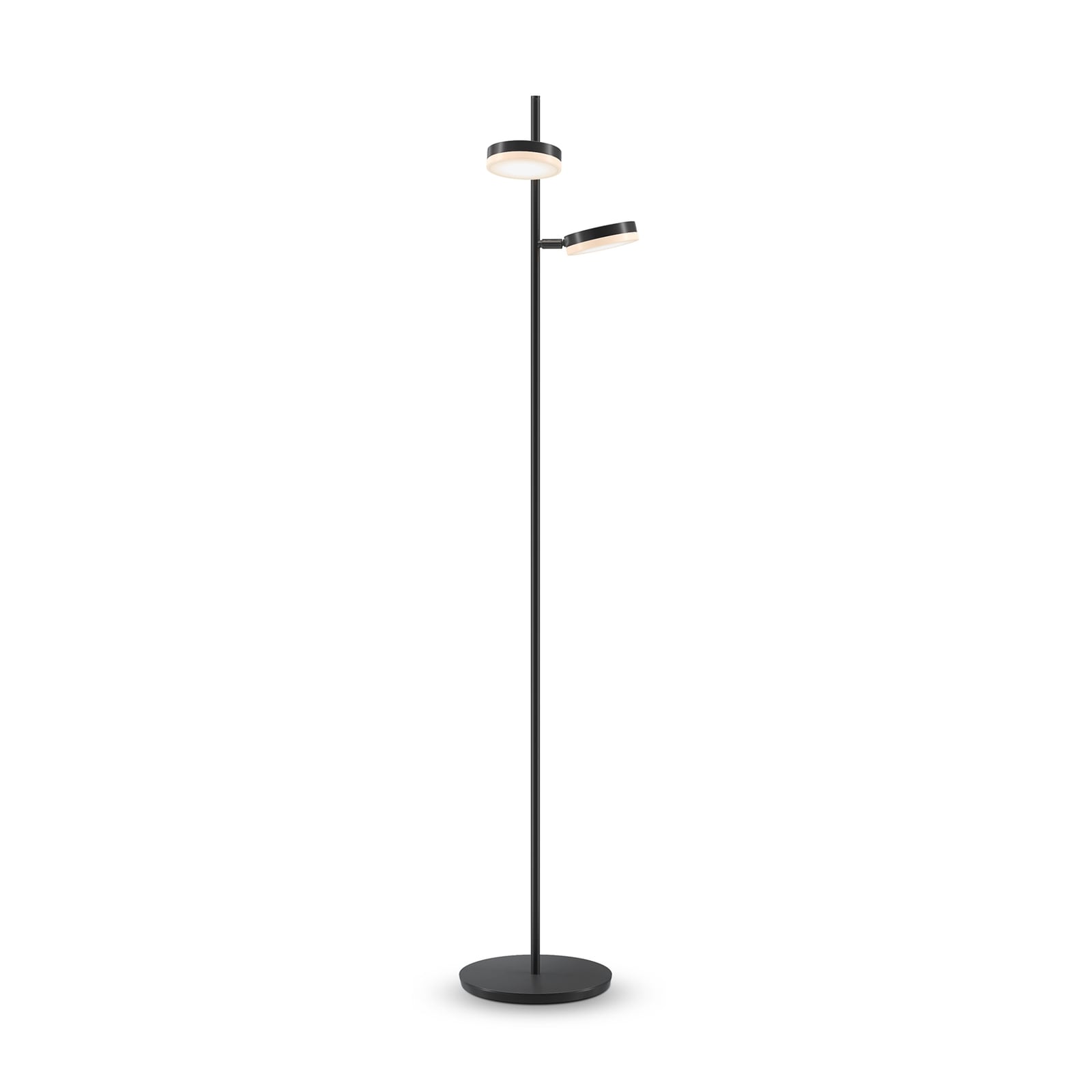 LED gulvlampe Fad dimbar dreibar svart/hvit 145 cm 12W forfra