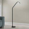 LED gulvlampe Fati høydejusterbar dimbar svart 136 cm forfra