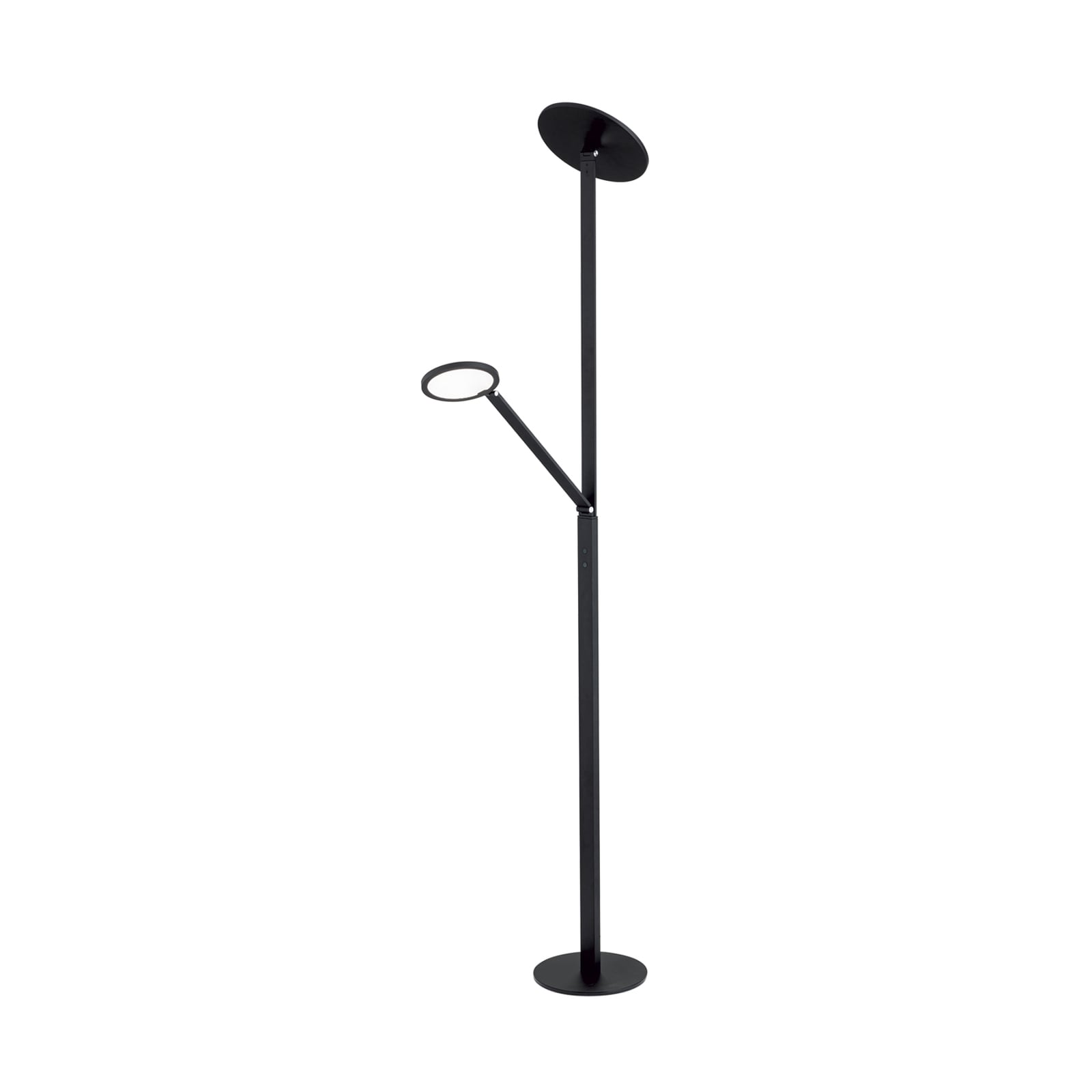 LED gulvlampe Fati opplys med leselys aluminium dimbar 181 cm montert i stue