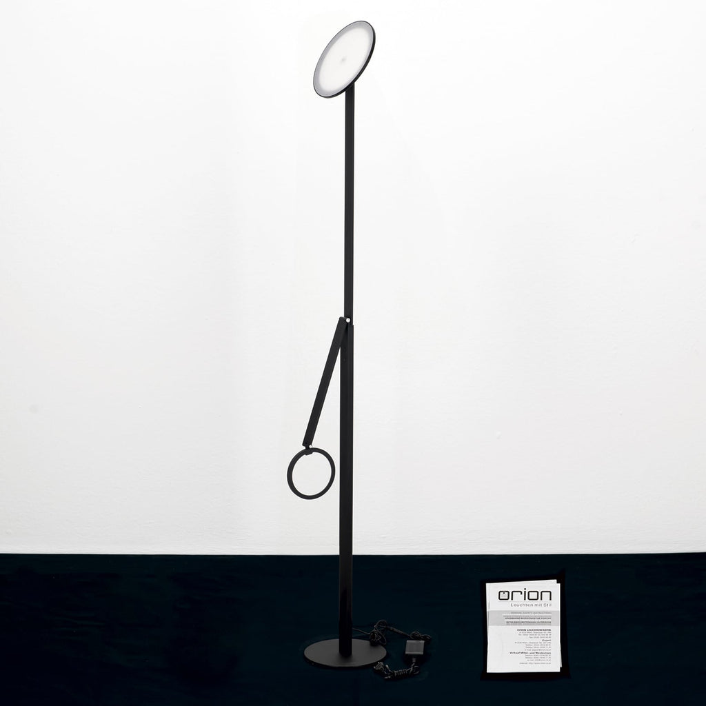 LED gulvlampe Fati opplys med leselys aluminium dimbar 181 cm lys på