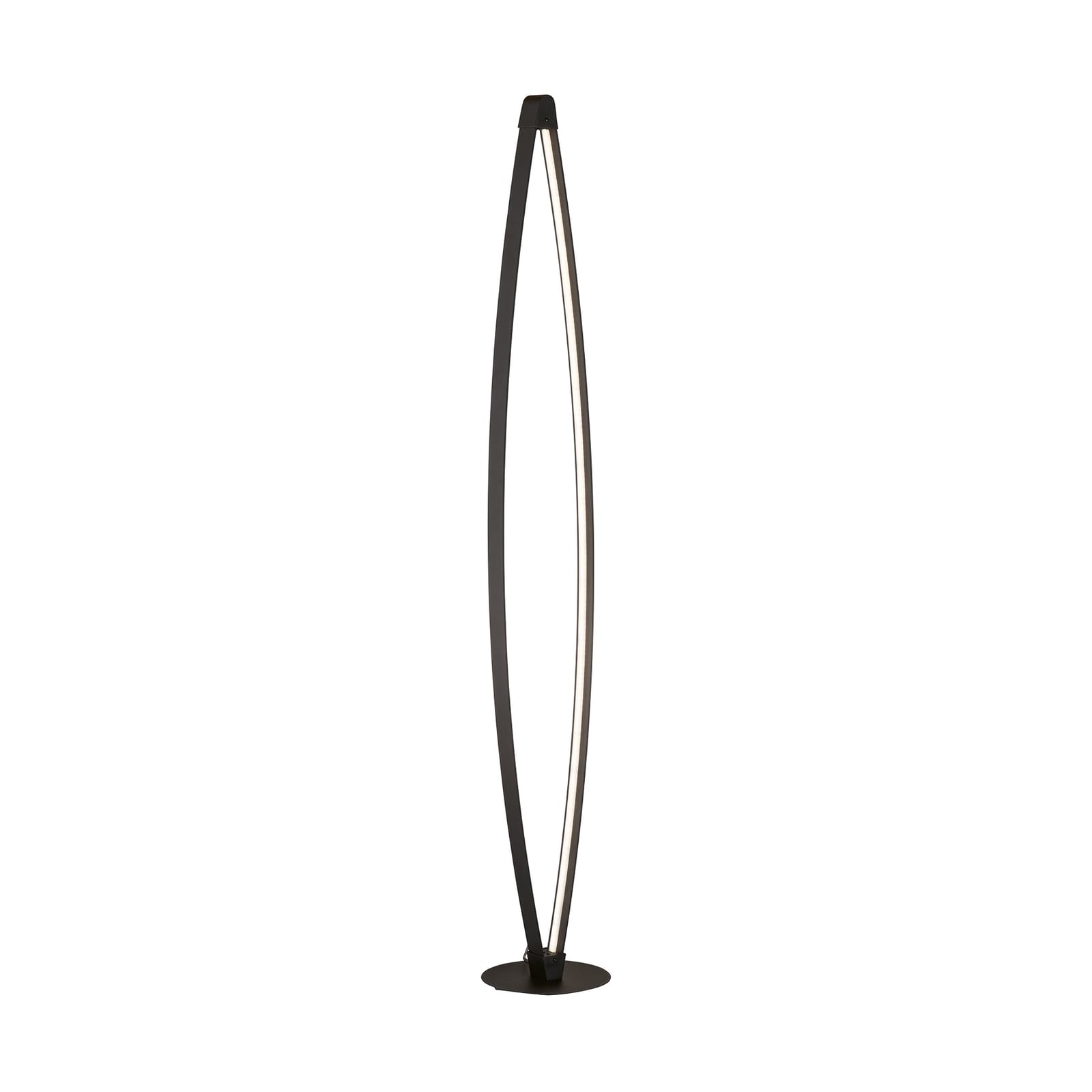 LED gulvlampe Fenga dimbar CCT svart 145 cm forfra
