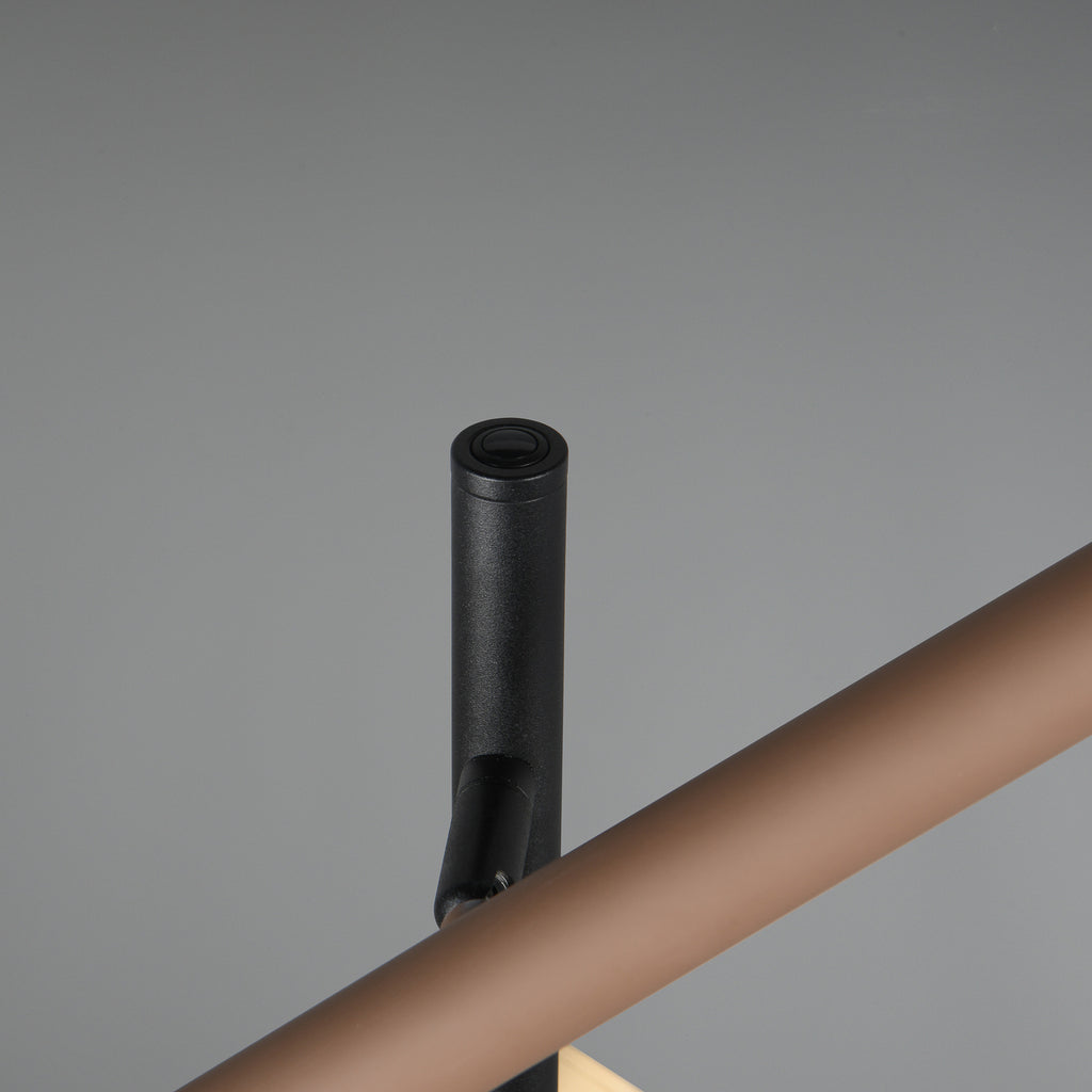 LED gulvlampe Fiato 3-lys svart matt dimbar 150 cm nærbilde av berøringsdimmer