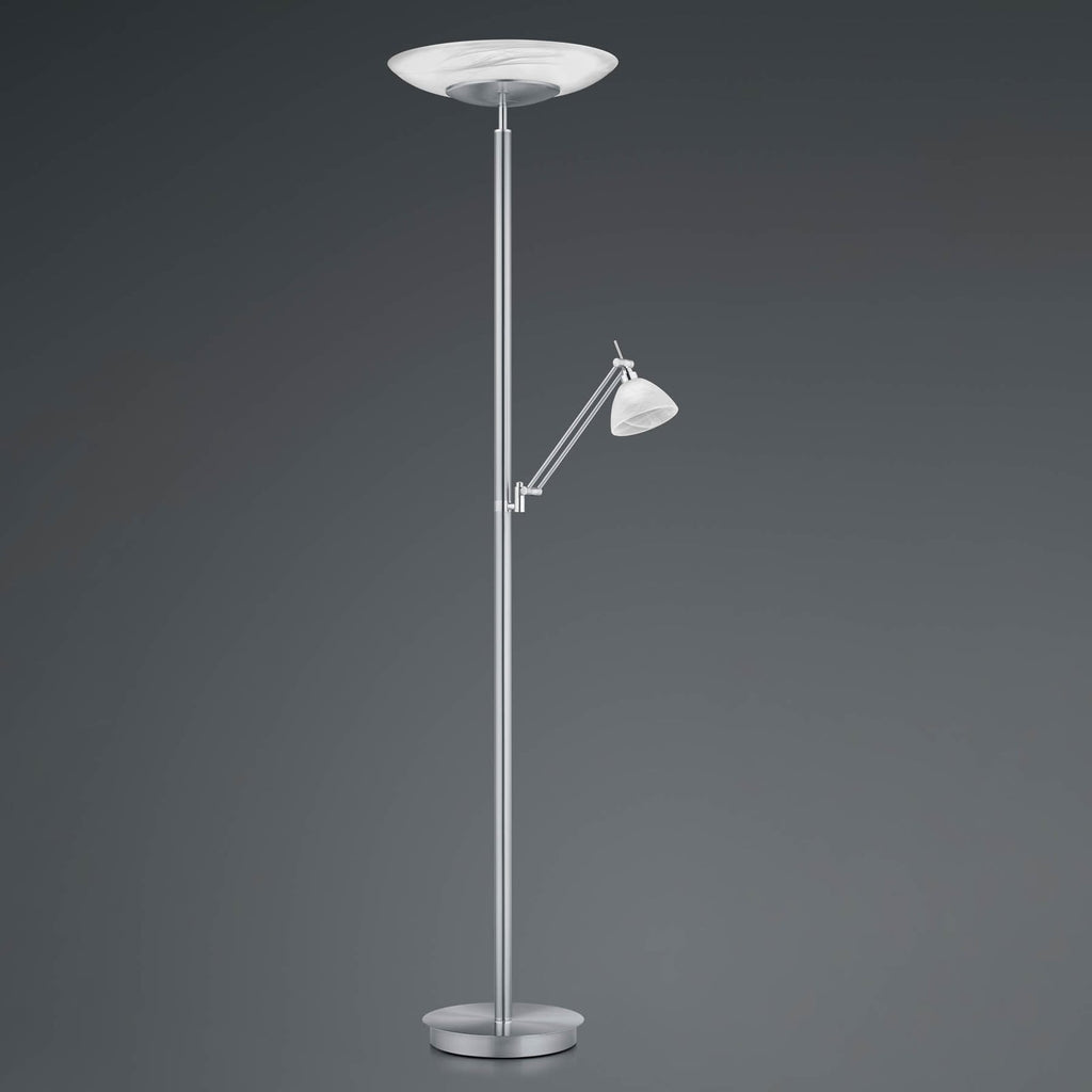LED gulvlampe Findus dimbar nikkel matt 182 cm forfra