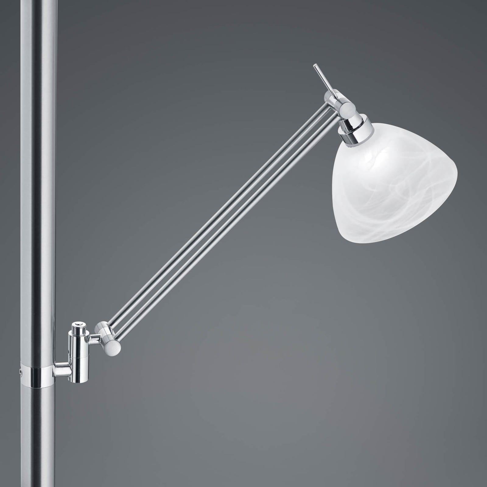 LED gulvlampe Findus dimbar nikkel matt 182 cm nærbilde av touchdimmer