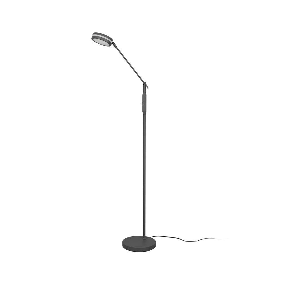 Montert LED gulvlampe Franklin dimbar CCT antrasitt 153 cm i rom