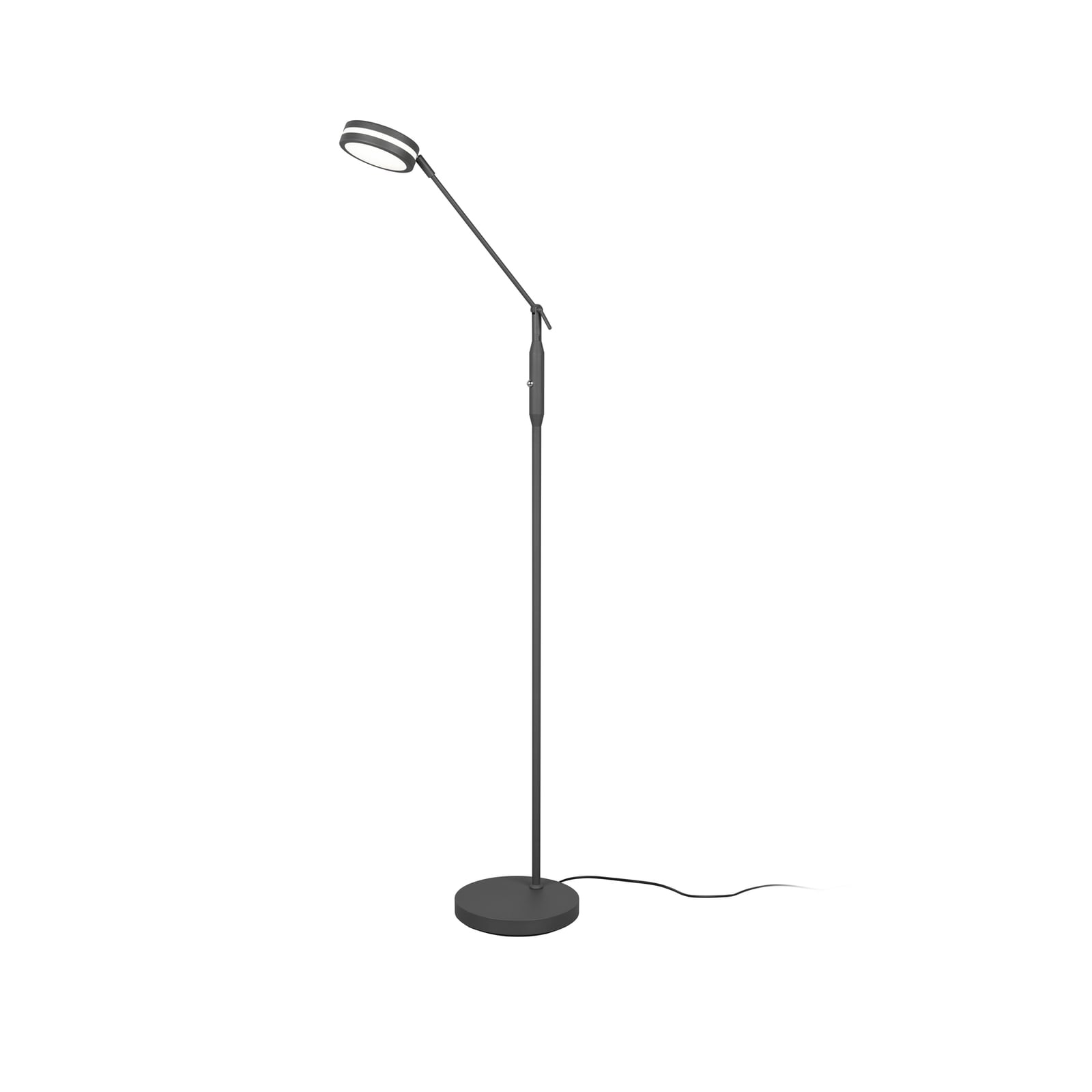 Sidevisning av LED gulvlampe Franklin dimbar CCT antrasitt 153 cm