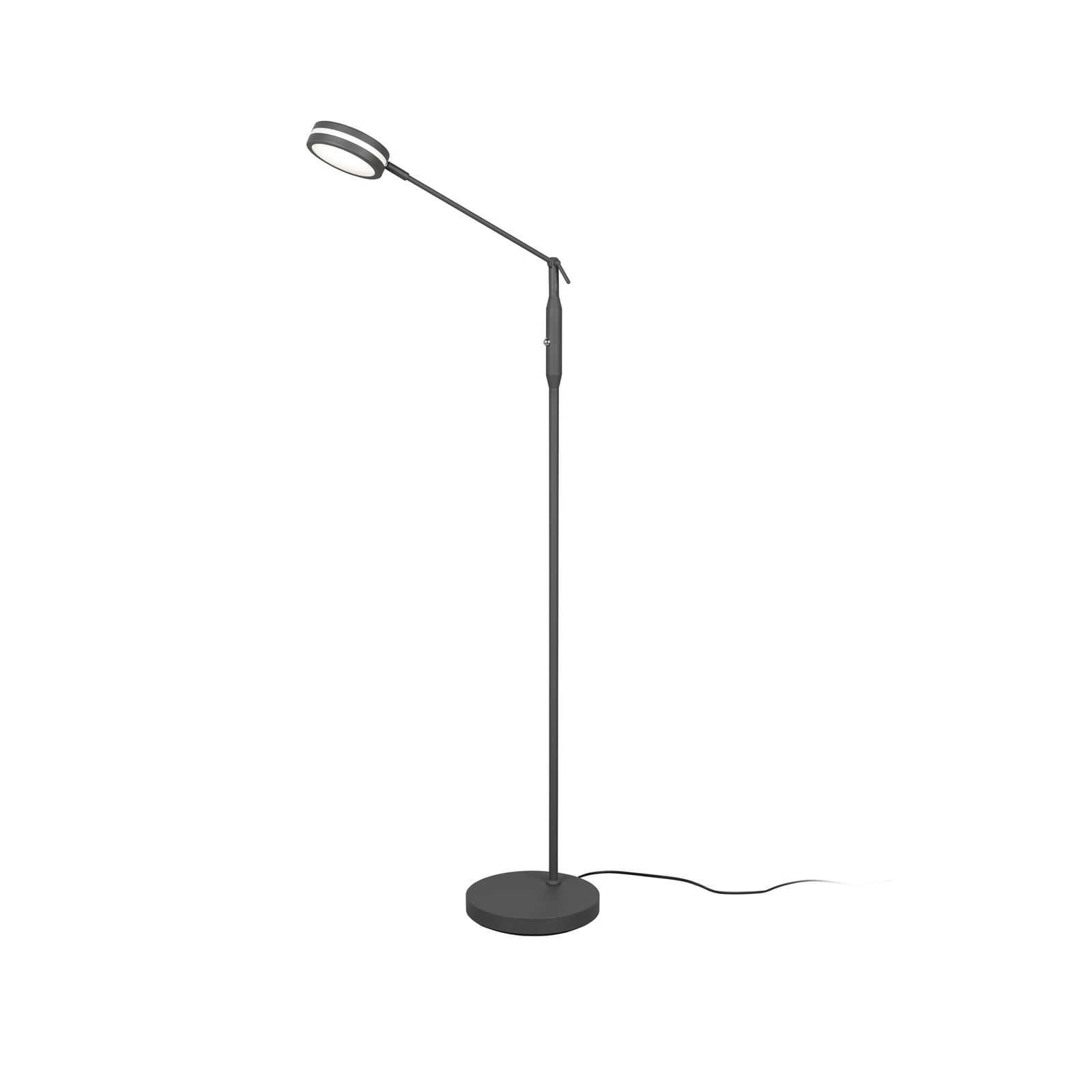 LED gulvlampe Franklin dimbar CCT antrasitt 153 cm med metallstativ