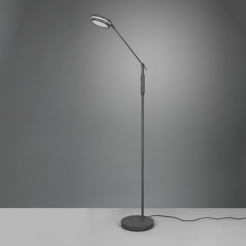LED gulvlampe Franklin dimbar CCT antrasitt 153 cm med lys av