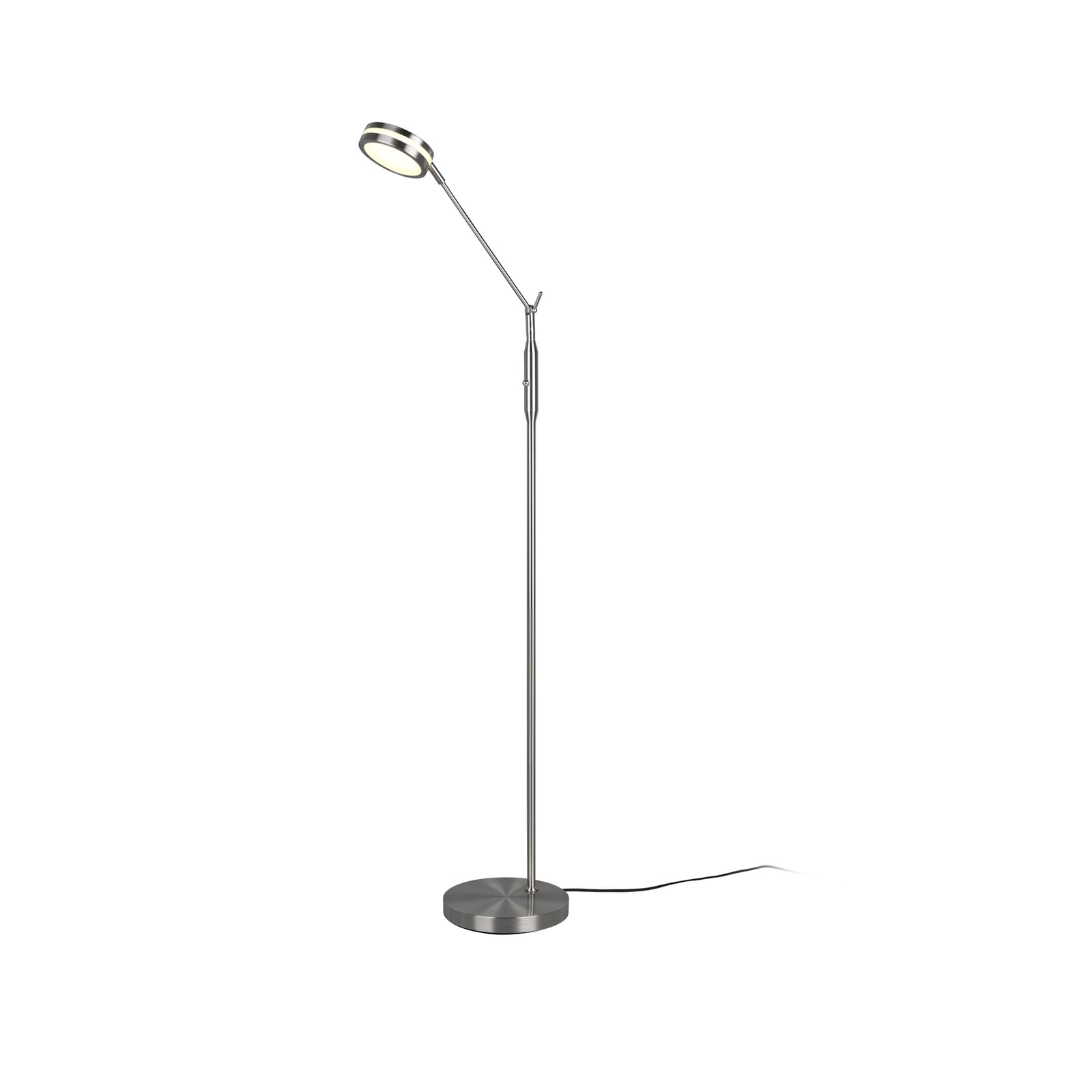 LED gulvlampe Franklin matt nikkel dimbar CCT forfra