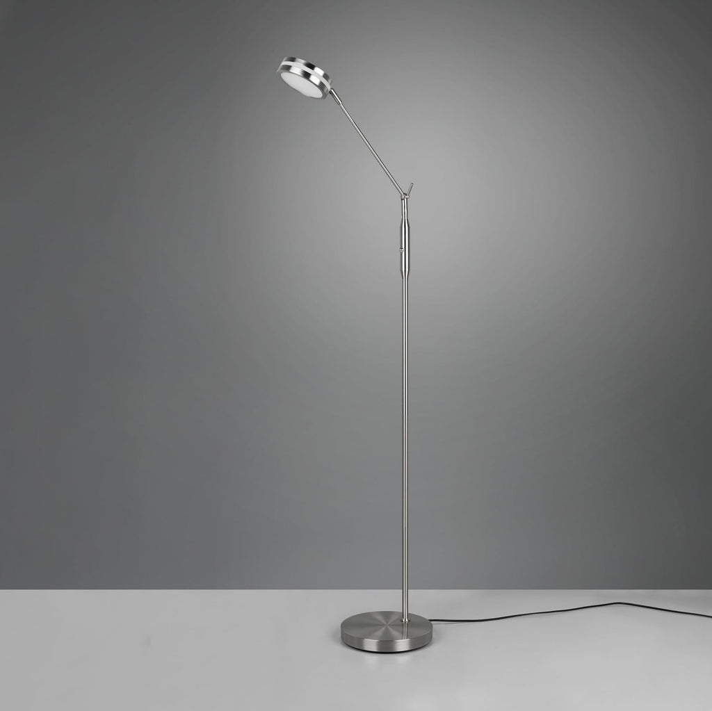 LED gulvlampe Franklin matt nikkel dimbar CCT høydejustering