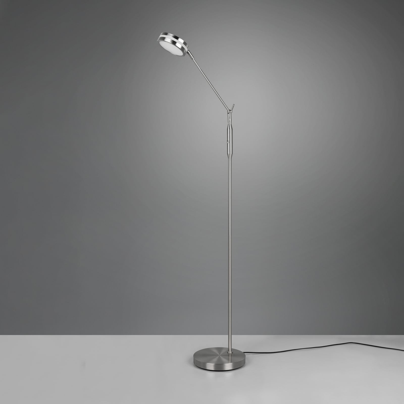 LED gulvlampe Franklin matt nikkel dimbar CCT høydejustering