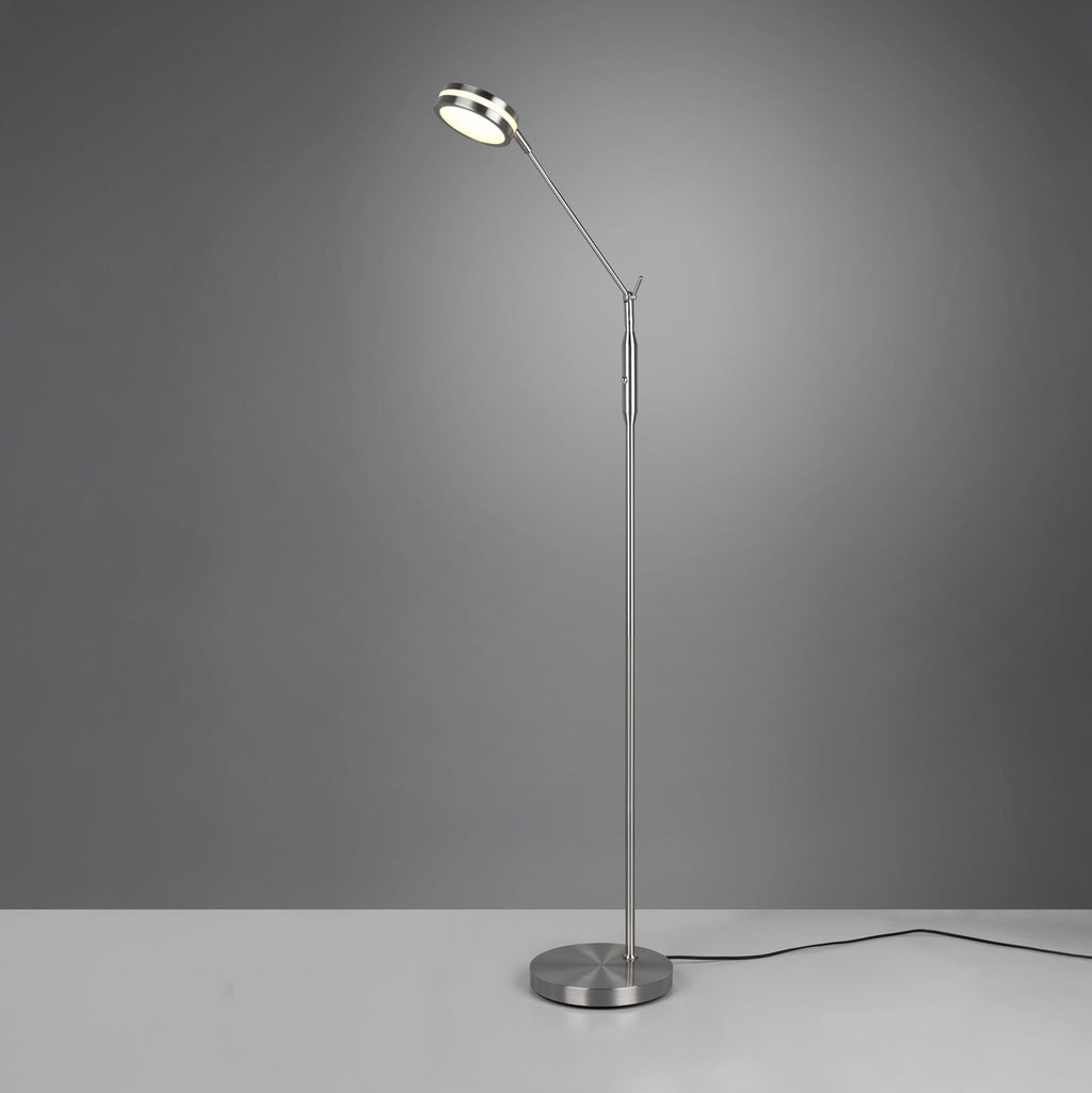 LED gulvlampe Franklin matt nikkel dimbar CCT strømkabel og kontakt