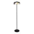 LED gulvlampe Frisbee glass røykfarget dimbar forfra