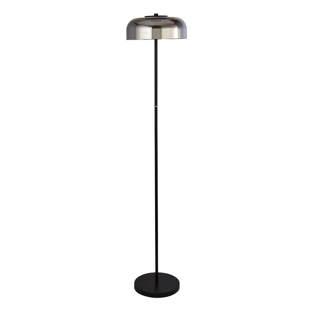 LED gulvlampe Frisbee glass røykfarget dimbar bakside