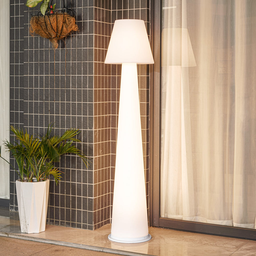 LED gulvlampe Gauri oppladbar dimbar hvit forfra